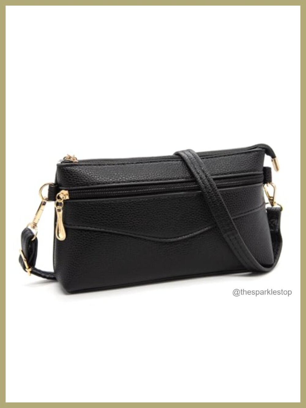 Women's Crossbody Purse Leather Wristlet Clutch with Adjustable Strap